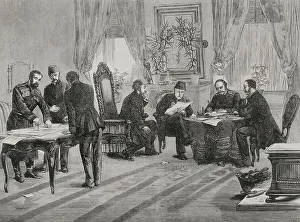 Romania Prints: Russo-Turkish War (1877-1878). The signing of