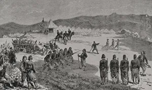 Militaries Prints: Russo-Turkish War (1877-1878). Volunteers camp