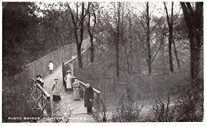 Rustic bridge in Highgate Woods, North London