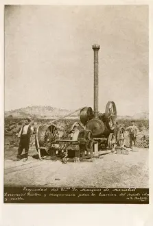 Vineyard Prints: Ruston steam engine, vineyard in Penedes, Catalonia, Spain