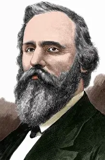 Republican Prints: Rutherford B. Hayes (1822-1893). Engraving. Colored