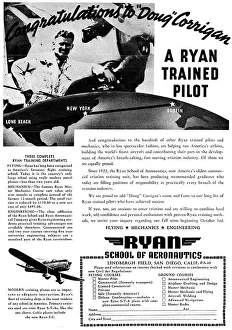Diego Prints: Ryan School Of Aeronautics. Lindbergh Field, San Diego. 1938