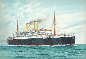 Bannister Prints: S Otranto Orient Line 1930 Shipping Watercolour