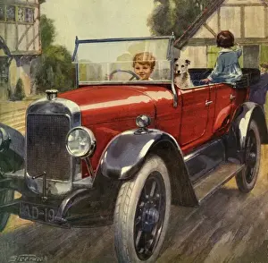 Motors Prints: S Teerwood. Driving the car