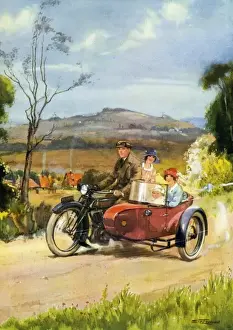 S Teerwood. Motor bike & sidecar