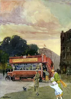 Sight Seeing Prints: S Teerwood. Open top London bus