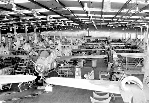 Saab Prints: SAAB J29 Tunnan production hall