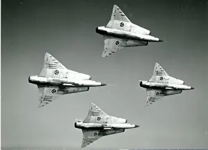 Four Saab J35 Drakens
