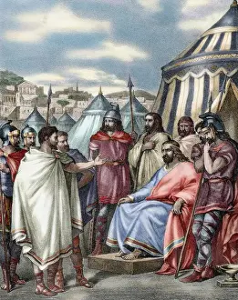 Siege Prints: Sack of Rome (410) led by Alaric I (ca. 370-410), King of t