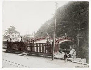 Nikko Prints: Sacred red lacquer bridge, Nikko, Japan