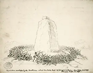 John Thomas Baines Prints: Sacred stone worshipped by the Mashonas