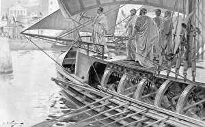 Athens Collection: The sacred trireme arrives at Tyre