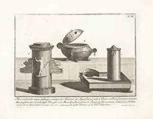 Bas Relief Prints: Sacred vessel, perfume holder and altar to Neptune