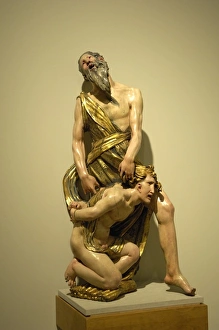 Altarpiece Gallery: Sacrifice of Isaac, 1527-1532. Polychrome sculpture