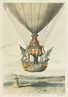 Sadler in balloon above Dublin, Ireland