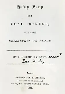 ?Safety lamp for coal miners? - Sir H D Baron