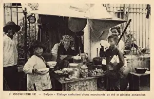 Confectionery Prints: Saigon - Vietnam - Itinerant street seller of Tea and Cakes