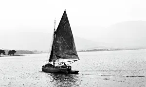Lomond Prints: Sailing barge on Loch Lomond, Scotland, Victorian period