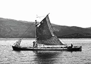 Lomond Prints: Sailing barge on Loch Lomond, Victorian period