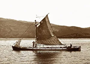 Sailing barge on Loch Lomond, Victorian period