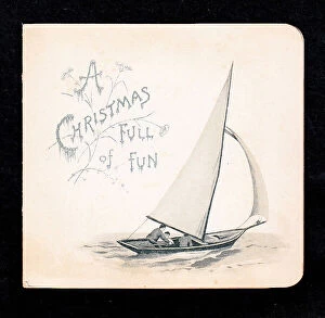 Images Dated 12th June 2018: Sailing boat on a Christmas card
