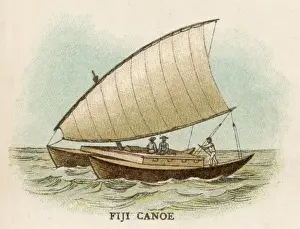 Catamaran Prints: Sailing Canoe, Fiji
