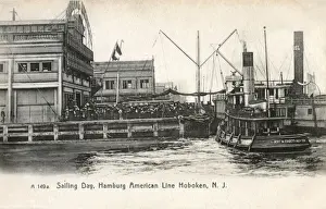 Tugboat Prints: Sailing Day, Hamburg American Line, Hoboken, New Jersey, USA