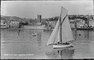 Sailboat Prints: Sailing in St. Ives Harbour