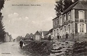 Somme Prints: Sailly-au-Bois (Somme) - School and Town Hall