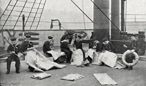 Business Man Prints: Sailmaking, Training Ship Wellesley, North Shields