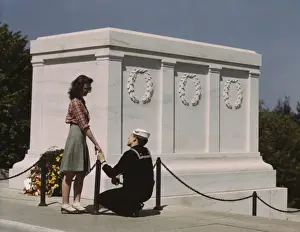 Sailor and girl at the Tomb of the Unknown Soldier, Washingt