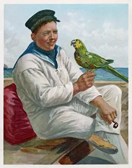B Ring Prints: Sailor and Parrot