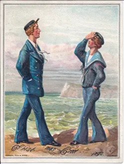 Two sailors on a Christmas card