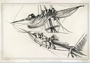 Sailors Furling Sail