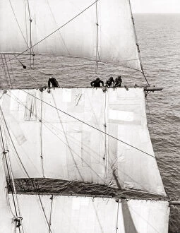 Finnish Gallery: Sailors in the rigging, Finnish ship Herzogen Cecilie, 1933