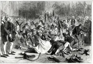 Anglican Prints: Sailors taking fragments of the flag from HMS Victory at Nelsons funeral in St Paul s