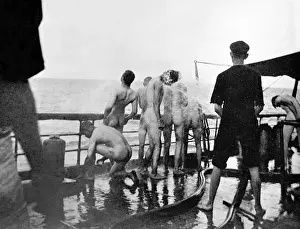 Yankee Prints: Sailors on the U. S. S. Yankee take a morning bath
