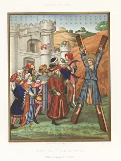 Saint Andrew on the X-Shaped Cross Print. Art Prints, Posters