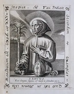 Hermit Prints: Saint Bruno of Cologne (ca. 1030-1101). Engraving