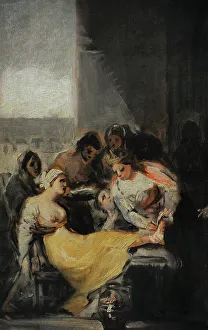 Lucientes Prints: Saint Elizabeth of Portugal healing a sick woman, circa 1799