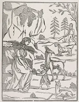 Brabant Prints: SAINT GENEVIEVE OF BRABANT French nun and saint Date: 422-500