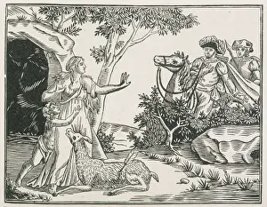Brabant Prints: SAINT GENEVIEVE OF BRABANT French nun and saint Date: 422-500