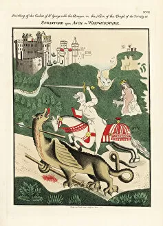 Silene Collection: Saint George fighting the dragon in front