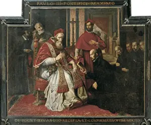 Approve Prints: Saint Ignacius of Loyola (kneeling) presenting