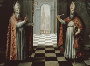 Leander Prints: Saint Isidore and Saint leander of Sevilla. 17th