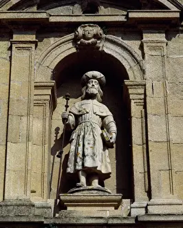 Bearded Prints: Saint James the Great (1st century-44). Statue. Facade of
