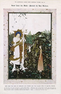 Images Dated 27th August 2020: Saint Joan the Maid by Kay Nielsen. How Joan the Maid of Lorraine saw visions