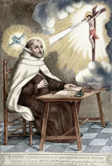 Mystic Gallery: Saint John of the Cross (1542-1591). Engraving. Colored