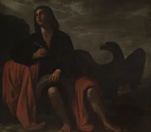 Barefooted Prints: Saint John the Evangelist at Patmos, by Mario Minniti
