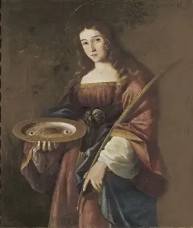 Lucy Prints: Saint Lucy. 17th c. Work of Zurbarᮧs school